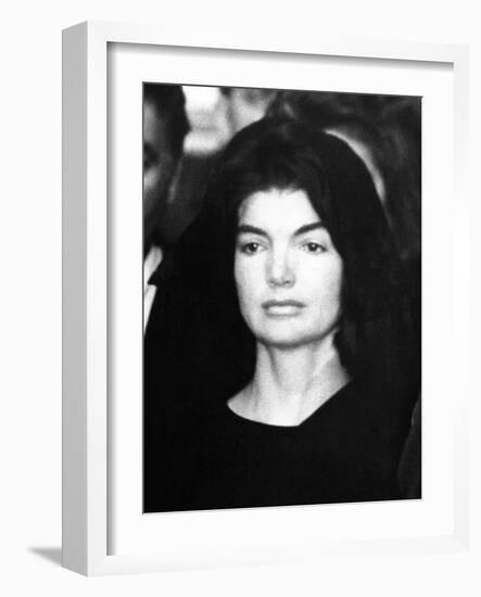 Jacqueline Kennedy at Ceremonies for Assassinated Husband, Pres John Kennedy, Nov 24, 1963-null-Framed Photo