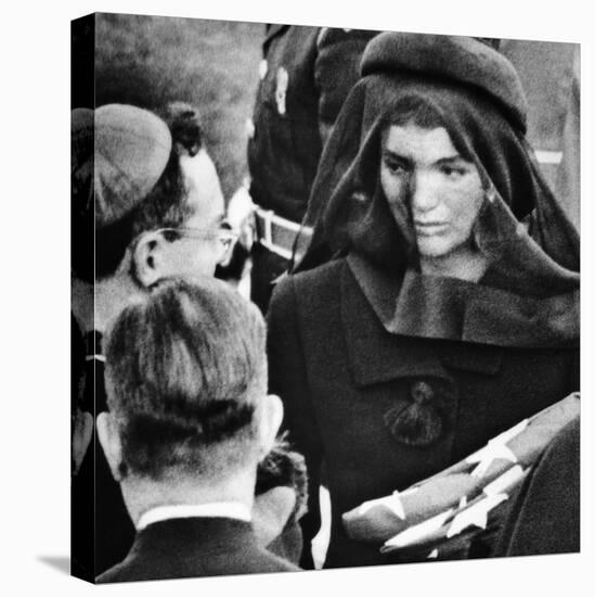 Jacqueline Kennedy at President John Kennedy's Funeral-null-Stretched Canvas