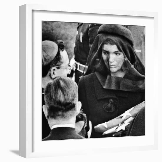 Jacqueline Kennedy at President John Kennedy's Funeral-null-Framed Photo