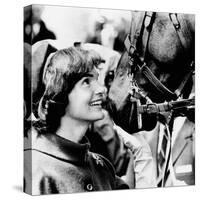 Jacqueline Kennedy Beams at One of the Famed Horses of the Canadian Royal Mounted Police-null-Stretched Canvas