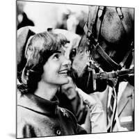 Jacqueline Kennedy Beams at One of the Famed Horses of the Canadian Royal Mounted Police-null-Mounted Photo