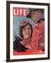 Jacqueline Kennedy Chatting with Canadian Mounted Policeman During Visit with JFK, May 26, 1961-Leonard Mccombe-Framed Photographic Print