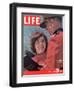 Jacqueline Kennedy Chatting with Canadian Mounted Policeman During Visit with JFK, May 26, 1961-Leonard Mccombe-Framed Photographic Print