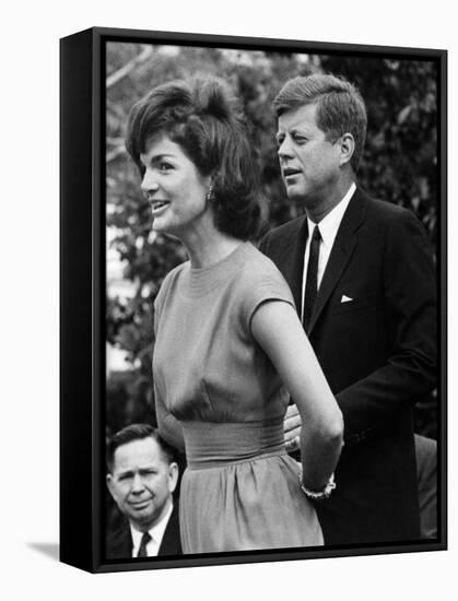 Jacqueline Kennedy, John F. Kennedy, on the White House Lawn, May 28, 1962-null-Framed Stretched Canvas