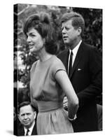 Jacqueline Kennedy, John F. Kennedy, on the White House Lawn, May 28, 1962-null-Stretched Canvas