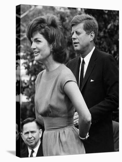 Jacqueline Kennedy, John F. Kennedy, on the White House Lawn, May 28, 1962-null-Stretched Canvas