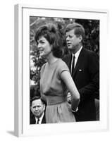 Jacqueline Kennedy, John F. Kennedy, on the White House Lawn, May 28, 1962-null-Framed Photo