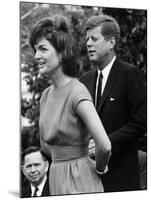 Jacqueline Kennedy, John F. Kennedy, on the White House Lawn, May 28, 1962-null-Mounted Photo