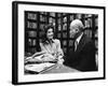 Jacqueline Kennedy Onassis and Boss Thomas H. Guinzburg at Viking Press-Alfred Eisenstaedt-Framed Premium Photographic Print