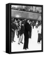 Jacqueline Kennedy Onassis Ice Skating at Rockefeller Center, New York City, Sept 9, 1970-null-Framed Stretched Canvas