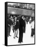 Jacqueline Kennedy Onassis Ice Skating at Rockefeller Center, New York City, Sept 9, 1970-null-Framed Stretched Canvas