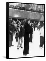 Jacqueline Kennedy Onassis Ice Skating at Rockefeller Center, New York City, Sept 9, 1970-null-Framed Stretched Canvas