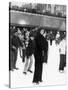 Jacqueline Kennedy Onassis Ice Skating at Rockefeller Center, New York City, Sept 9, 1970-null-Stretched Canvas