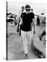 Jacqueline Kennedy Onassis on Vacation in Capri, Italy-null-Stretched Canvas