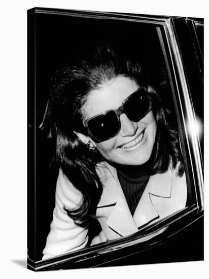 Jacqueline Kennedy Onassis Talks with Newsman, Logan International Airport, Apr 26, 1970-null-Stretched Canvas