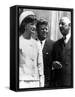 Jacqueline Kennedy, President John F. Kennedy and French President Charles De Gaulle, 1963-null-Framed Stretched Canvas