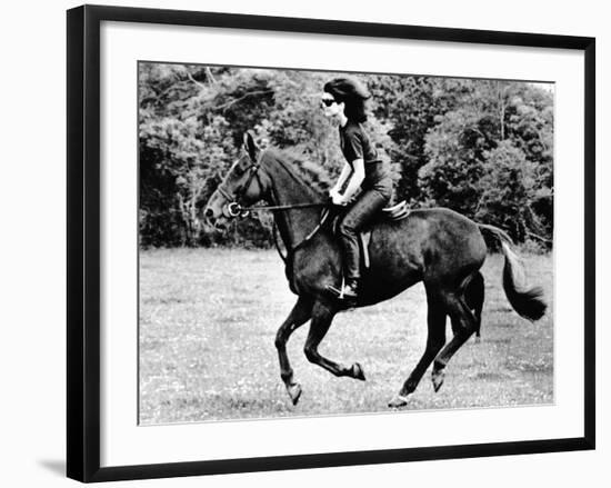 Jacqueline Kennedy, Riding a Horse in Waterford, Ireland, Jun 16, 1967-null-Framed Photo