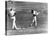 Jacqueline Kennedy Taking Lesson from Golf Pro Henry Lidner at Newport Country Club, Sept 13, 1962-null-Stretched Canvas