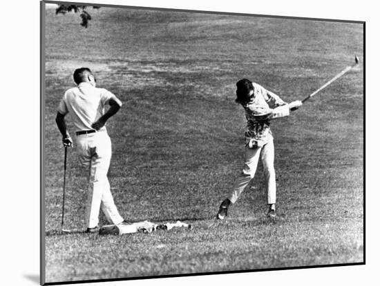 Jacqueline Kennedy Taking Lesson from Golf Pro Henry Lidner at Newport Country Club, Sept 13, 1962-null-Mounted Photo