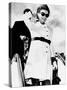 Jacqueline Kennedy, Wearing a White Coat Dress with a Short Skirt-null-Stretched Canvas