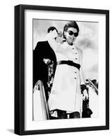 Jacqueline Kennedy, Wearing a White Coat Dress with a Short Skirt-null-Framed Photo