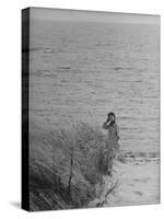 Jacqueline Kennedy, Wife of Dem. Candidate, Walk Along Beach Near Kennedy Compound on Election Day-Paul Schutzer-Stretched Canvas