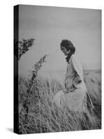 Jacqueline Kennedy, Wife of Dem. Pres. Candidate, Taking Walk Along Beach on Election Day-Paul Schutzer-Stretched Canvas