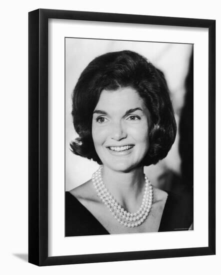Jacqueline Kennedy, Wife of Sen./Pres. Candidate John Kennedy During His Campaign Tour of TN-Walter Sanders-Framed Premium Photographic Print