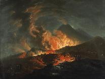 Vesuvius Erupting at Night, Observed by Elegant Gentlemen-Jacques Antoine Volaire-Giclee Print