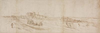 View of the Castello Bracciano, Near Rome with Coach and Figures-Jacques Callot-Giclee Print