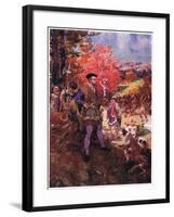 Jacques Cartier and the Redskins, C.1920-Henry Sandham-Framed Giclee Print