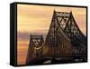 Jacques Cartier Bridge, Montreal, Quebec, Canada-Walter Bibikow-Framed Stretched Canvas