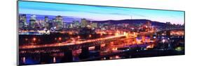 Jacques Cartier Bridge with City Lit Up at Dusk, Montreal, Quebec, Canada 2012-null-Mounted Premium Photographic Print