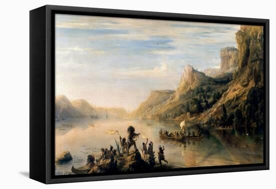 Jacques Cartier Discovered the Saint Lawrence River in 1535-Théodore Gudin-Framed Stretched Canvas