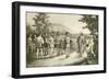 Jacques Cartier, His First Interview with the Indians at Hochelaga Now Montreal in 1535, C.1850-null-Framed Giclee Print