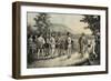 Jacques Cartier, His First Interview with the Indians at Hochelaga Now Montreal in 1535, C.1850-null-Framed Giclee Print