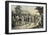 Jacques Cartier, His First Interview with the Indians at Hochelaga Now Montreal in 1535, C.1850-null-Framed Giclee Print