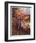 Jacques Cartier Impresses the Native Canadians with His Cannon-Henry Sandham-Framed Art Print