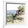 Jacques Cartier on the Summit of Mont Real, Now Montreal, Canada, c.1535-null-Framed Giclee Print