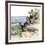 Jacques Cartier on the Summit of Mont Real, Now Montreal, Canada, c.1535-null-Framed Giclee Print