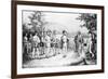 Jacques Cartier's First Meeting with Canadian Indians-null-Framed Giclee Print