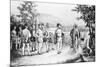 Jacques Cartier's First Meeting with Canadian Indians-null-Mounted Giclee Print