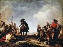 Alexandre le Grand, vainqueur de Darius à la bataille d'Arbelles (331 av. J.-C.)-Jacques Courtois-Stretched Canvas