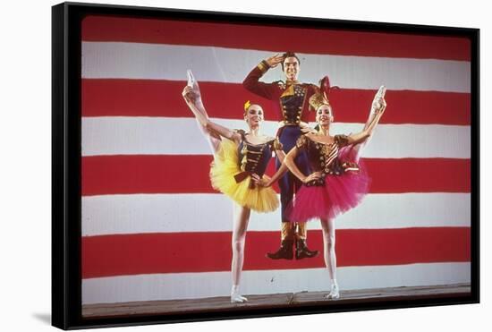 Jacques D'Amboise, Patricia McBride and Suki Schorer in Stars and Stripes-Gjon Mili-Framed Stretched Canvas