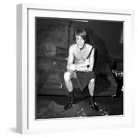 Jacques Dutronc Smoking a Cigarette and Holding a Revolver in 1971-Roldes-Framed Photographic Print