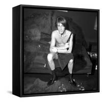 Jacques Dutronc Smoking a Cigarette and Holding a Revolver in 1971-Roldes-Framed Stretched Canvas