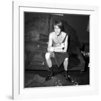 Jacques Dutronc Smoking a Cigarette and Holding a Revolver in 1971-Roldes-Framed Photographic Print