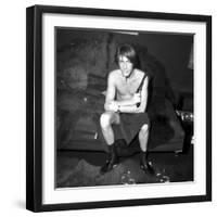 Jacques Dutronc Smoking a Cigarette and Holding a Revolver in 1971-Roldes-Framed Premium Photographic Print