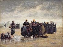 Oyster Fishers - Cleaning the Oysters after the Catch-Jacques Eugene Feyen-Giclee Print