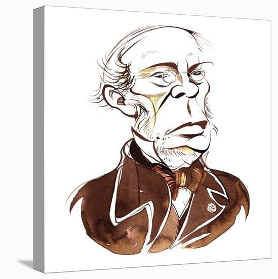 Jacques Fromental Halévy - sepia caricature-Neale Osborne-Stretched Canvas